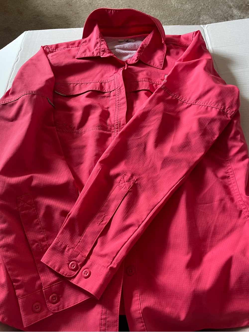 Columbia Salmon PFG Lightweight Mesh-Lined Shirt